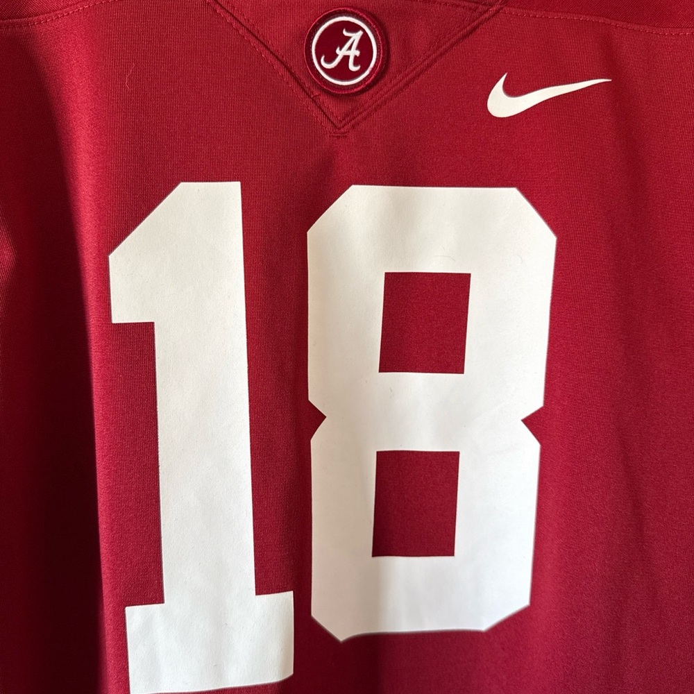 Nike Men's Crimson Jersey with White Accents - Picture 2 of 6